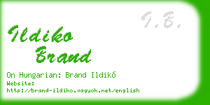 ildiko brand business card